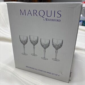 NIB. MARQUIS Waterford BROOKSIDE 8 5/8" Wine Water GOBLETS Set Of 4‎ New